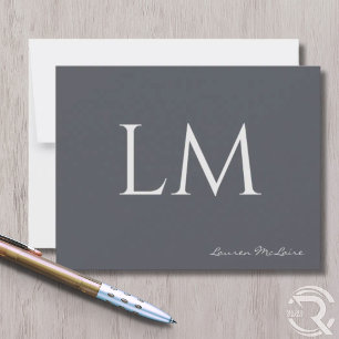 Sleeke Slate Grey Sleek Corporate Attorney Thank You Card