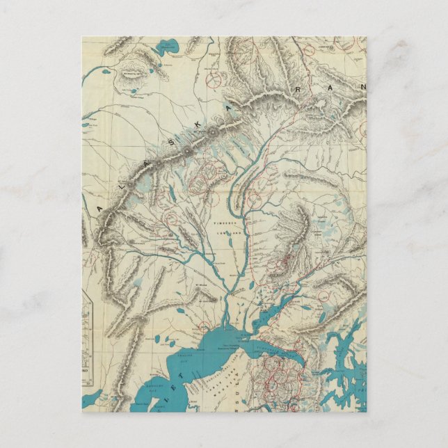 Sleem's Map of Central Alaska Postcard (Front)
