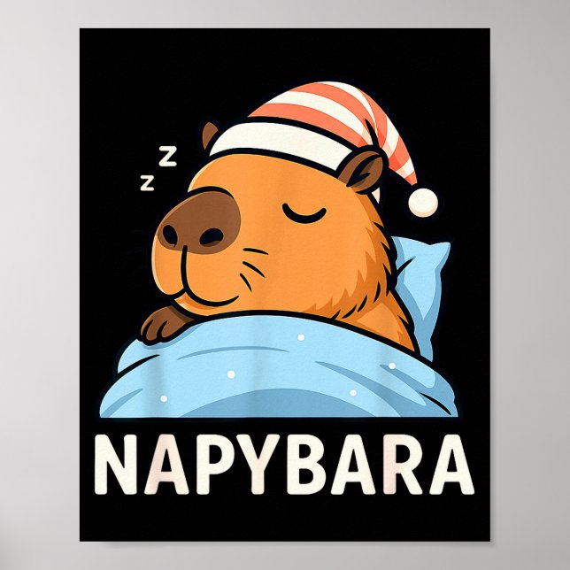 Sleeng Capybara Napybara Sleepshirt Pajamas Boys G Poster (Front)