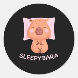 Sleeng Capybara Pajamas Nightgown Sleepybara Roden Classic Round Sticker