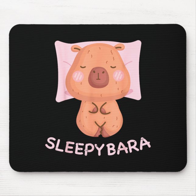 Sleeng Capybara Pajamas Nightgown Sleepybara Roden Mouse Pad (Front)