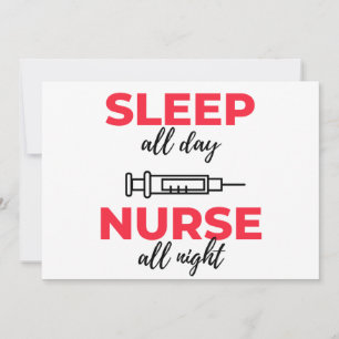 Sleep All Day Nurse All Night 2 Holiday Card