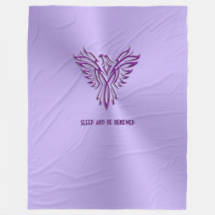 Sleep and be refreshed - Purple Phoenix Rising Fleece Blanket