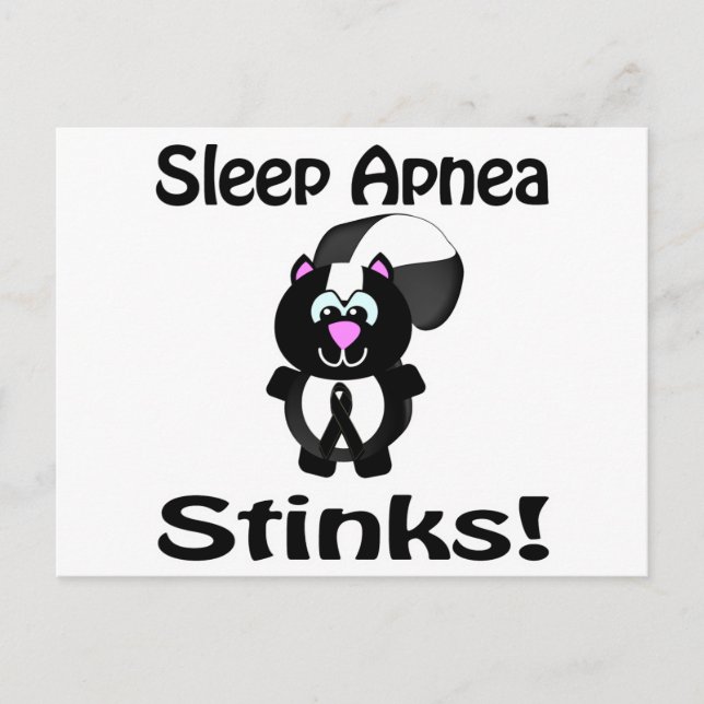 Sleep Apnoea Stinks Skunk Awareness Design Postcard (Front)