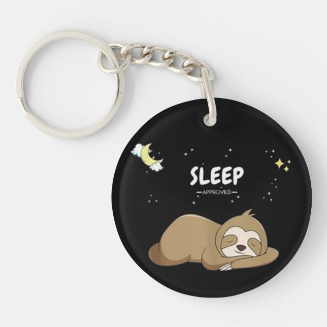 Sleep Approved Sloth - Sleeping Clothes - Sleep  Key Ring (Front)