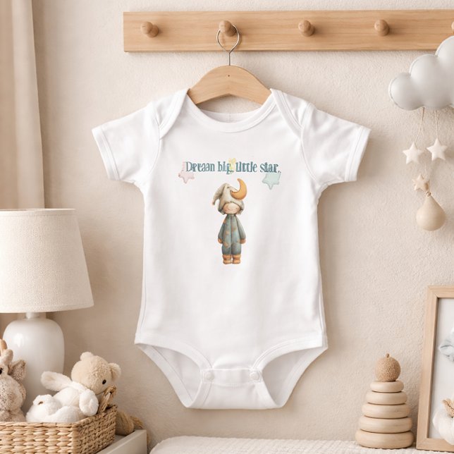 Sleep Big Little Star Cute Moon and Stars Baby Bodysuit (Creator Uploaded)