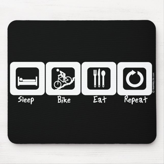 Sleep Bike Eat Repeat Mouse Pad (Front)