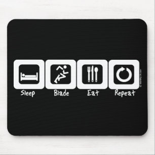 Sleep Blade Eat Repeat Mouse Pad