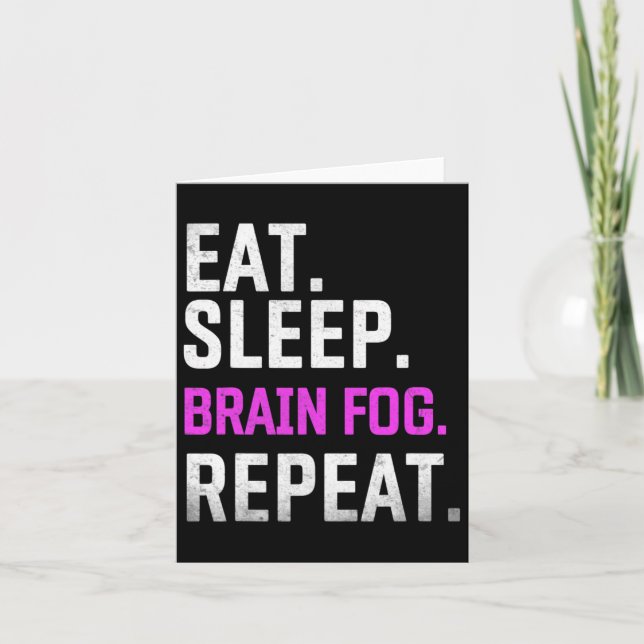 Sleep Brain Fog Repeat Fibromyalgia Awareness Lupu Card (Front)