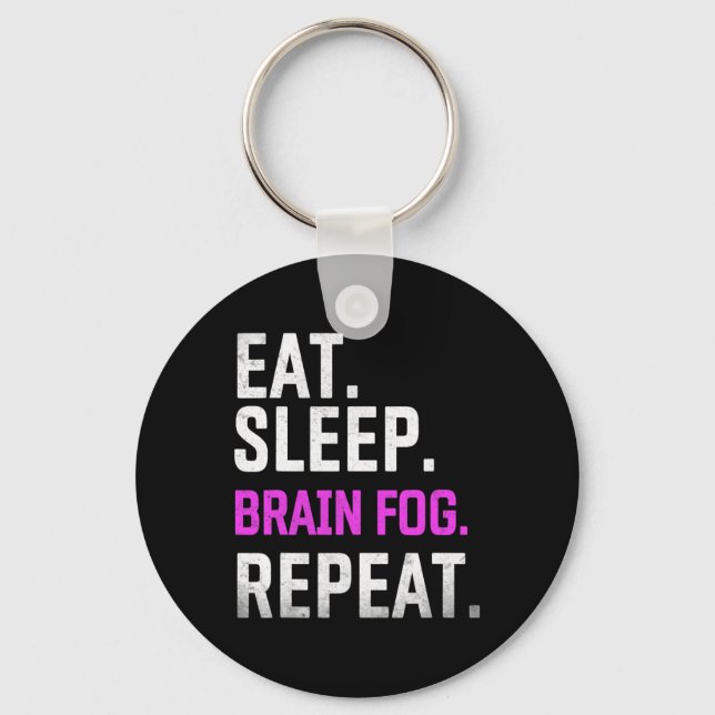 Sleep Brain Fog Repeat Fibromyalgia Awareness Lupu Key Ring (Front)
