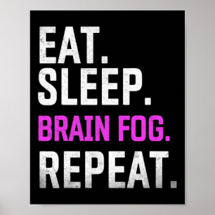 Sleep Brain Fog Repeat Fibromyalgia Awareness Lupu Poster