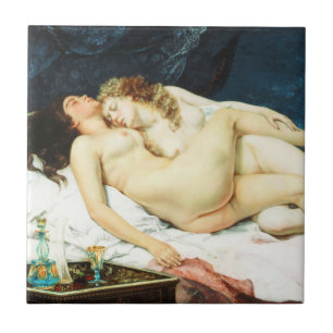 Sleep by Gustave Courbet Tile