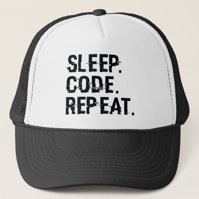 Sleep Code Repeat Trucker Hat (Front)