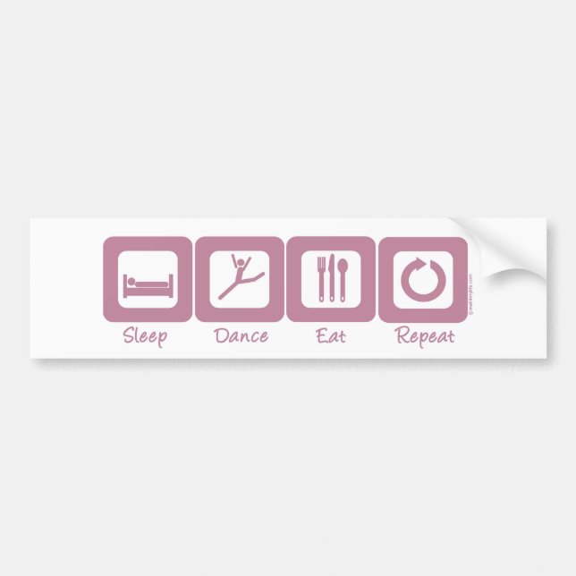 Sleep Dance Eat Repeat Bumper Sticker (Front)