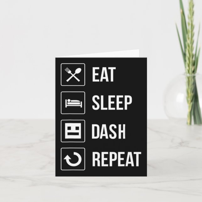 Sleep Dash Repeat Video Game Geometry Video Gamer  Card (Front)