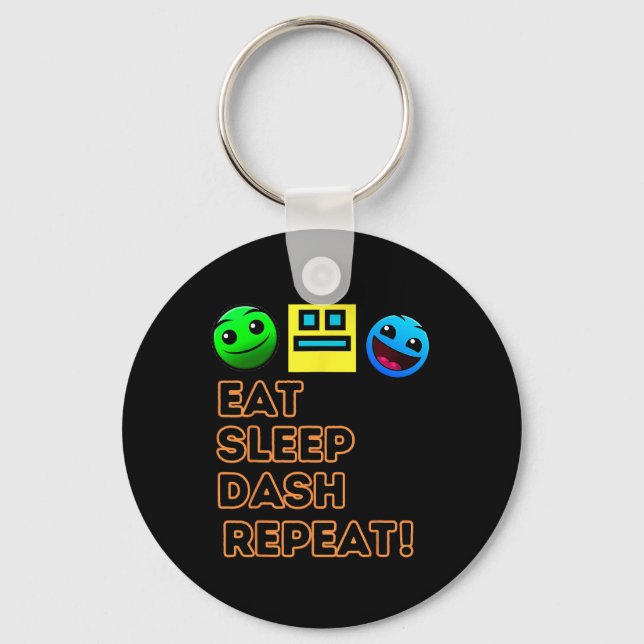 Sleep Dash Repeat Video Game Geometry Video Gamer  Key Ring (Front)