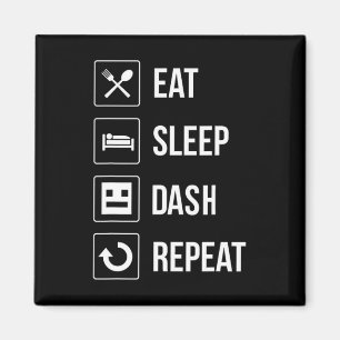 Sleep Dash Repeat Video Game Geometry Video Gamer  Magnet