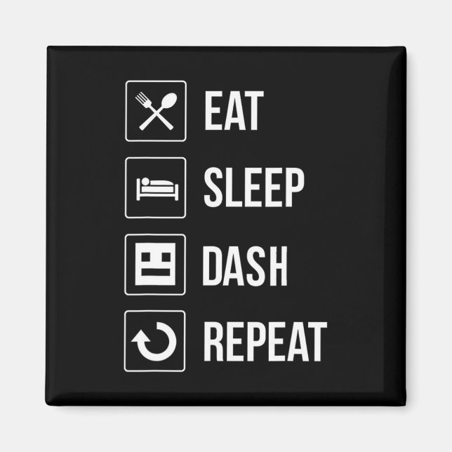 Sleep Dash Repeat Video Game Geometry Video Gamer  Magnet (Front)