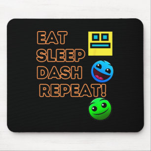 Sleep Dash Repeat Video Game Geometry Video Gamer  Mouse Pad