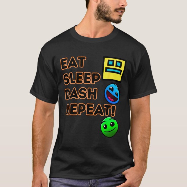 Sleep Dash Repeat Video Game Geometry Video Gamer  T-Shirt (Front)