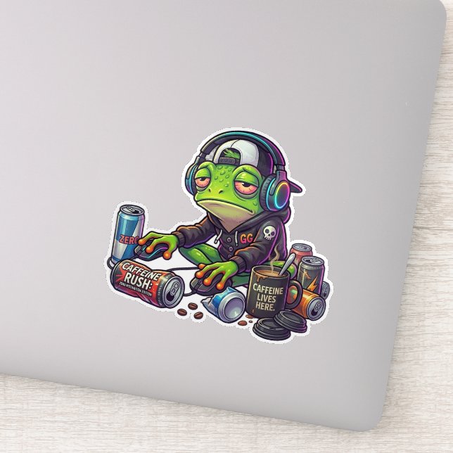 Sleep Deprived Gamer Frog  (Detail)