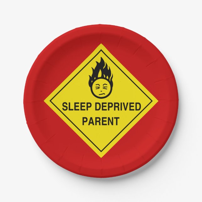 Sleep Deprived Parent Paper Plate (Front)