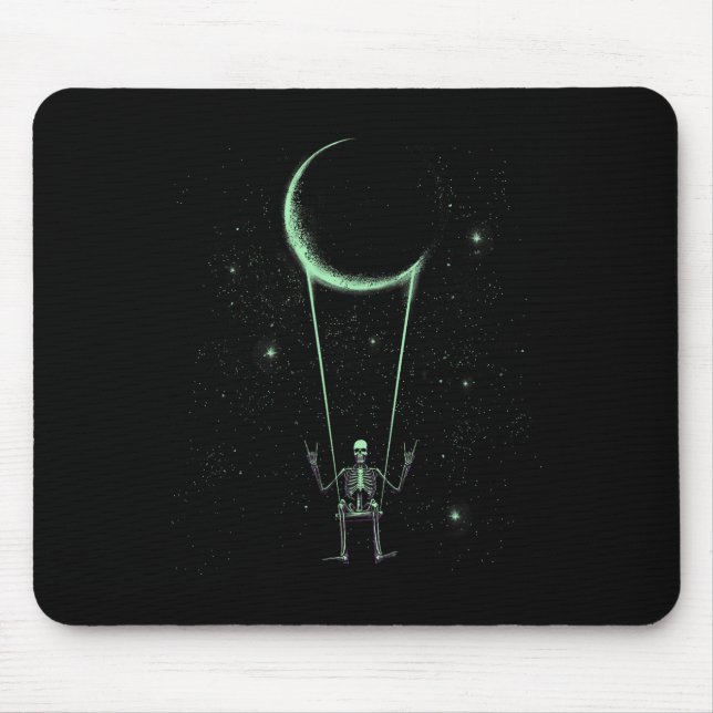 Sleep Deprived Rely Alive Funny Skeleton Halloween Mouse Pad (Front)