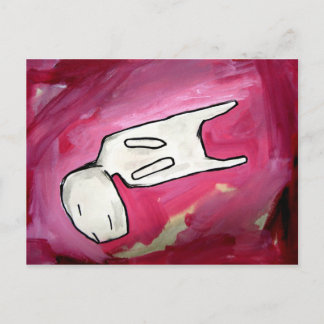 sleep dino dog postcard