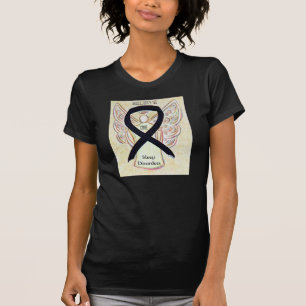 Sleep Disorders Black Awareness Ribbon Angel Shirt