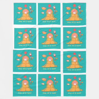 sleep, eat and repeat blanket design