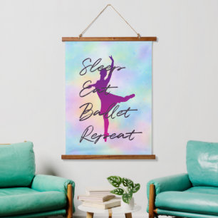 Sleep Eat Ballet Repeat Hanging Tapestry – Rainbow