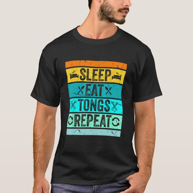 Sleep Eat Tongs Repeat Blacksmith Hammer Tool Forg T-Shirt (Front)