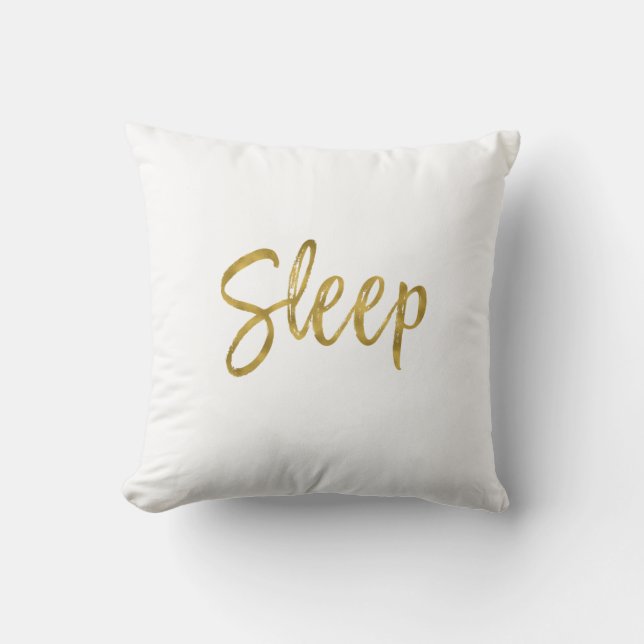 Sleep Faux Gold Foil Pillow (Front)