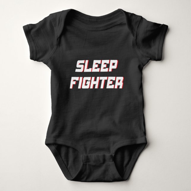 Sleep fighter funny sleepless baby bodysuit (Front)