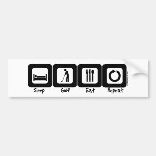 Sleep Golf Eat Repeat Bumper Sticker