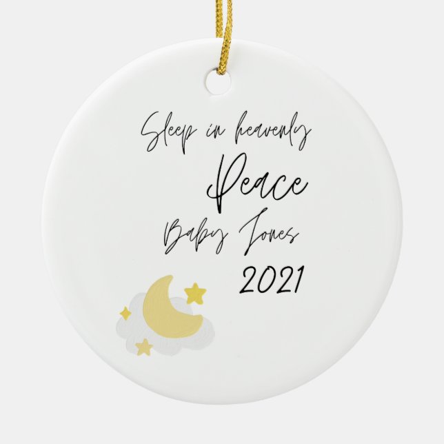 Sleep in Heavenly Peace Memorial Ornament (Front)