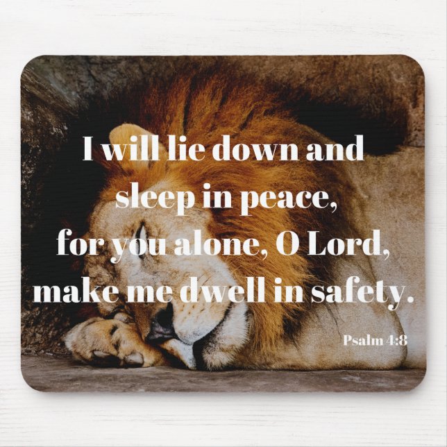 Sleep In Peace Bible Verse Psalm 4:8 Mouse Pad (Front)