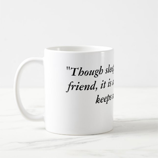 Sleep insomnia best friend irony quote Jules Verne Coffee Mug (Left)