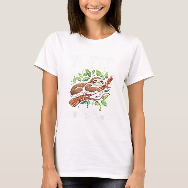 Sleep is My Superpower Sloth T-Shirt (Front)
