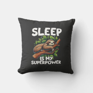 Sleep is My Superpower Sloth T-Shirt Cushion
