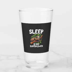 Sleep is My Superpower Sloth T-Shirt Glass