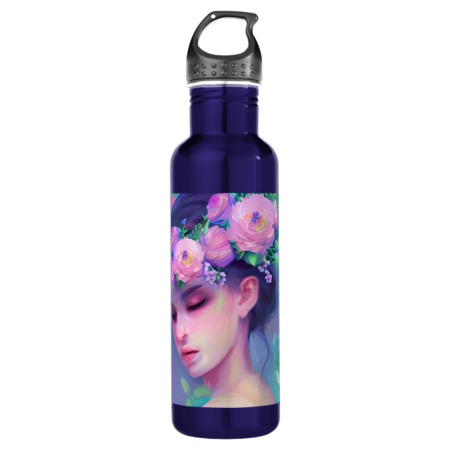 Sleep Maiden Ethereal Fantasy Woman Art 710 Ml Water Bottle (Front)