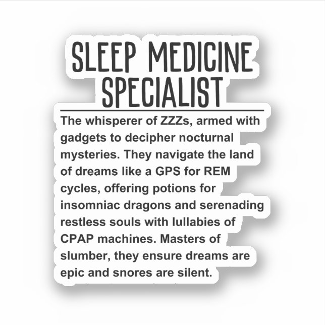 Sleep medicine specialist (Front)