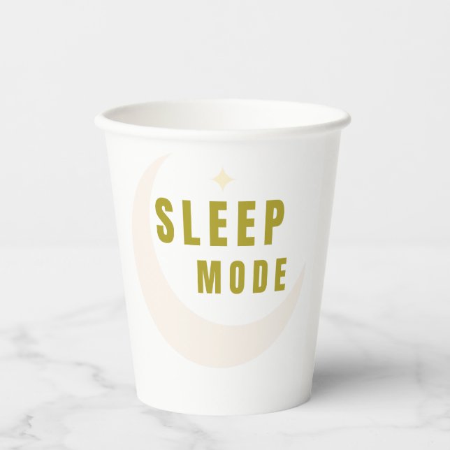 Sleep Mode Funny Coffee Mug Paper Cups (Front)