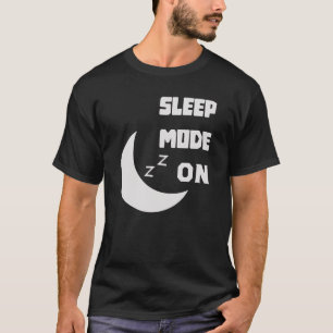 Sleep Mode On Minimalist Crescent Moon & Zzz T-Shirt