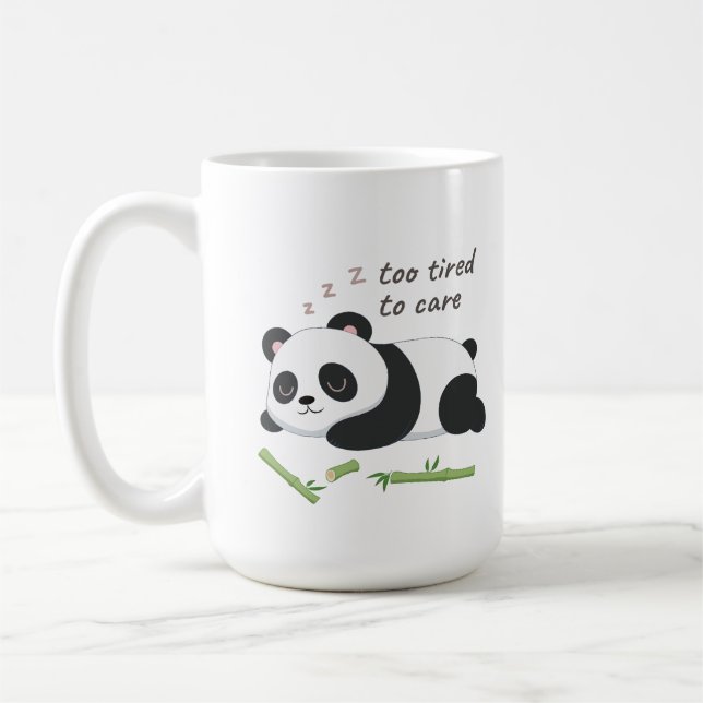 Sleep Mode Panda – Cute Lazy Bear Art Coffee Mug (Left)