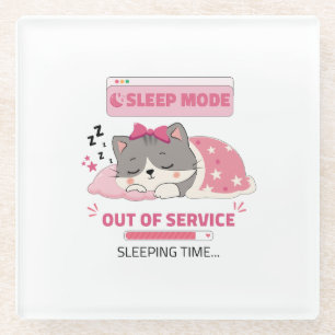 sleep mood glass coaster