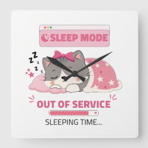sleep mood square wall clock