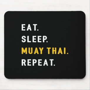 Sleep Muay Thai Funny Mma Kickboxing Eat  Mouse Pad