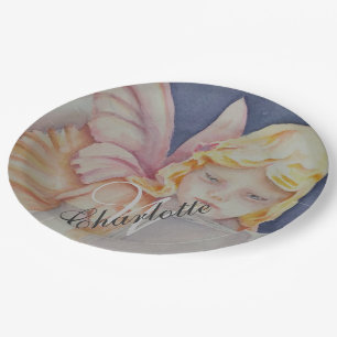 SLEEP OVER ANGELS PAPER PLATE